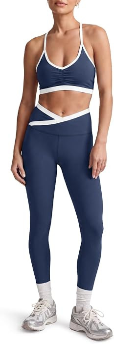 Womens 2 Piece Workout Sets Color Block Gym Yoga Leggings Set | Amazon (US)