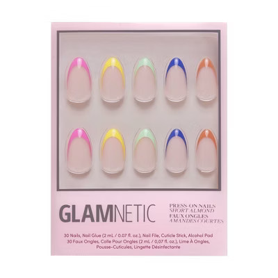 Glamnetic Press-On Women's Manicure Fake Nails - Sprinkles - 30ct - Ulta Beauty: Almond Shape, Gloss Finish, French Style | Target