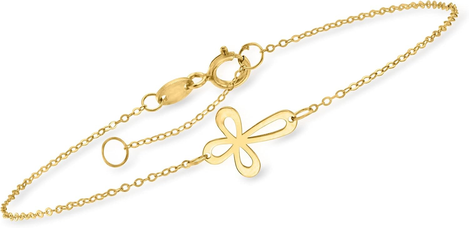 RS Pure by Ross-Simons Italian 14kt Yellow Gold Looped Cross Bracelet. 6.5 inches | Amazon (US)