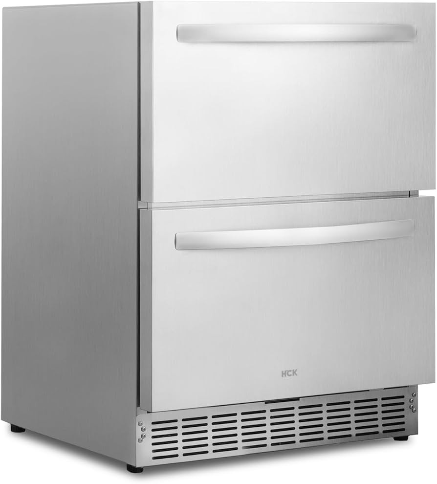 HCK 24 Inch Under Counter Double Drawer Fridge, Stainless Steel Outdoor Beverage Refrigerator for... | Amazon (US)