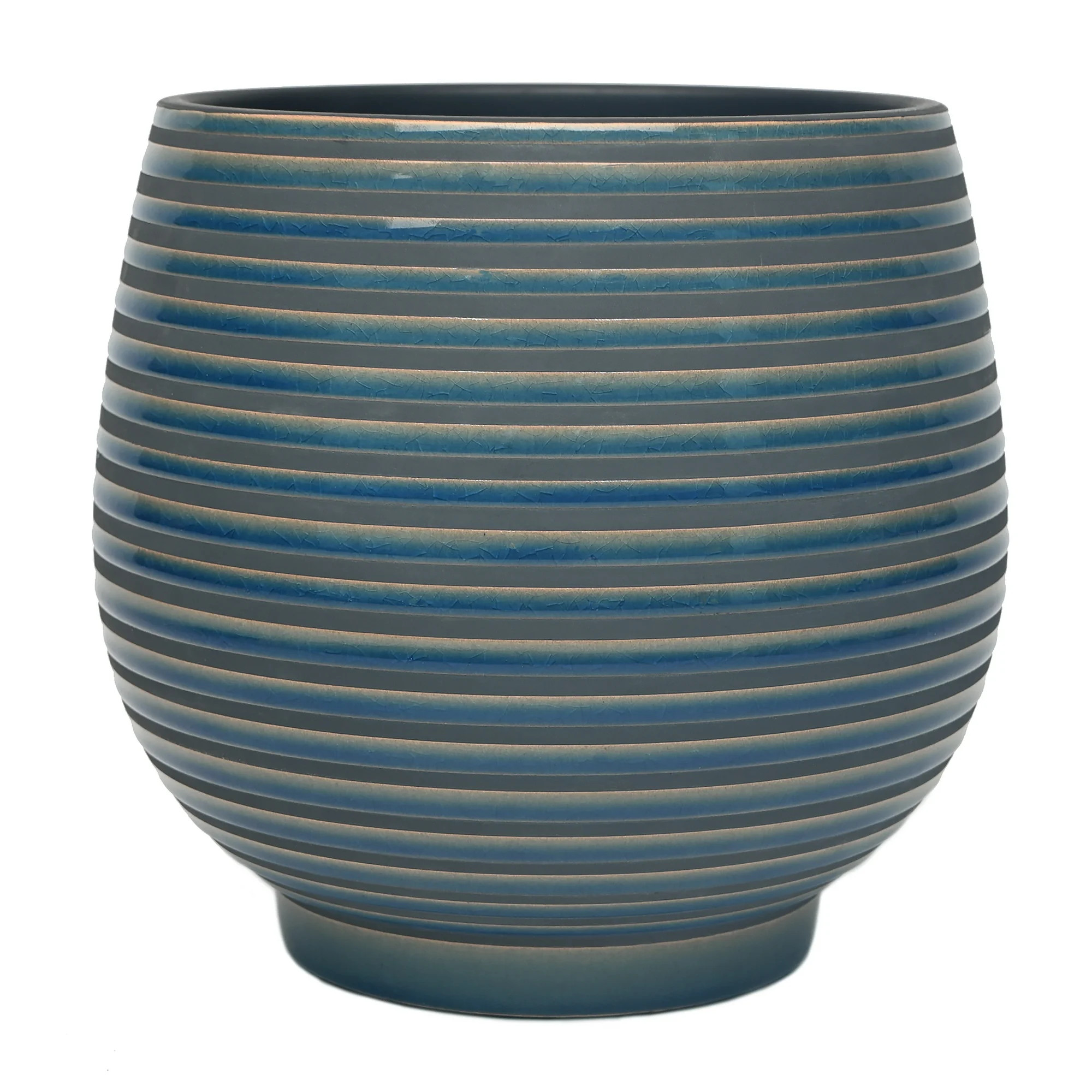 Better Homes & Gardens 10 inch Ceramic Lynlee Planter, Blue | Walmart (US)