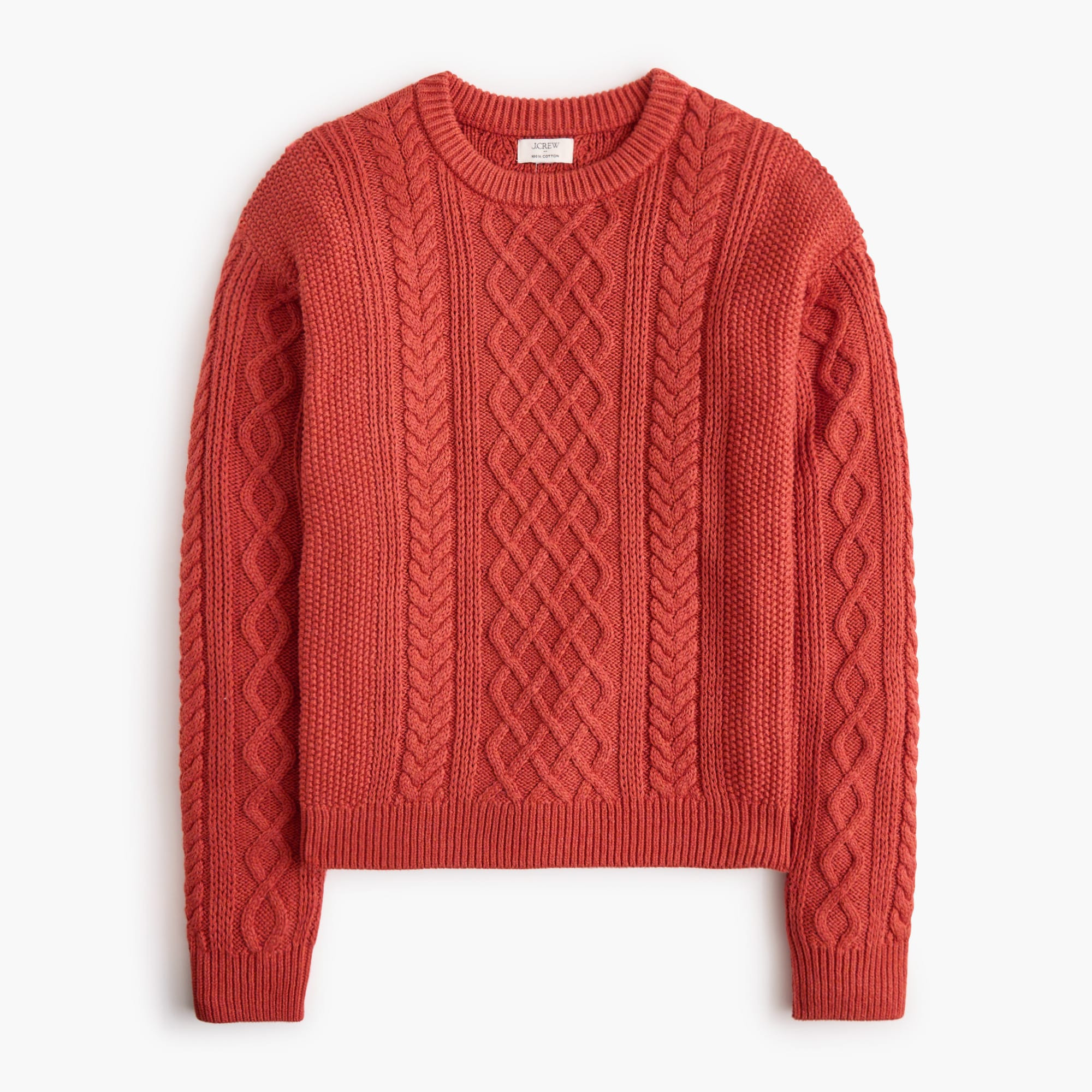 100% cotton cable crewneck sweater | J.Crew Factory
