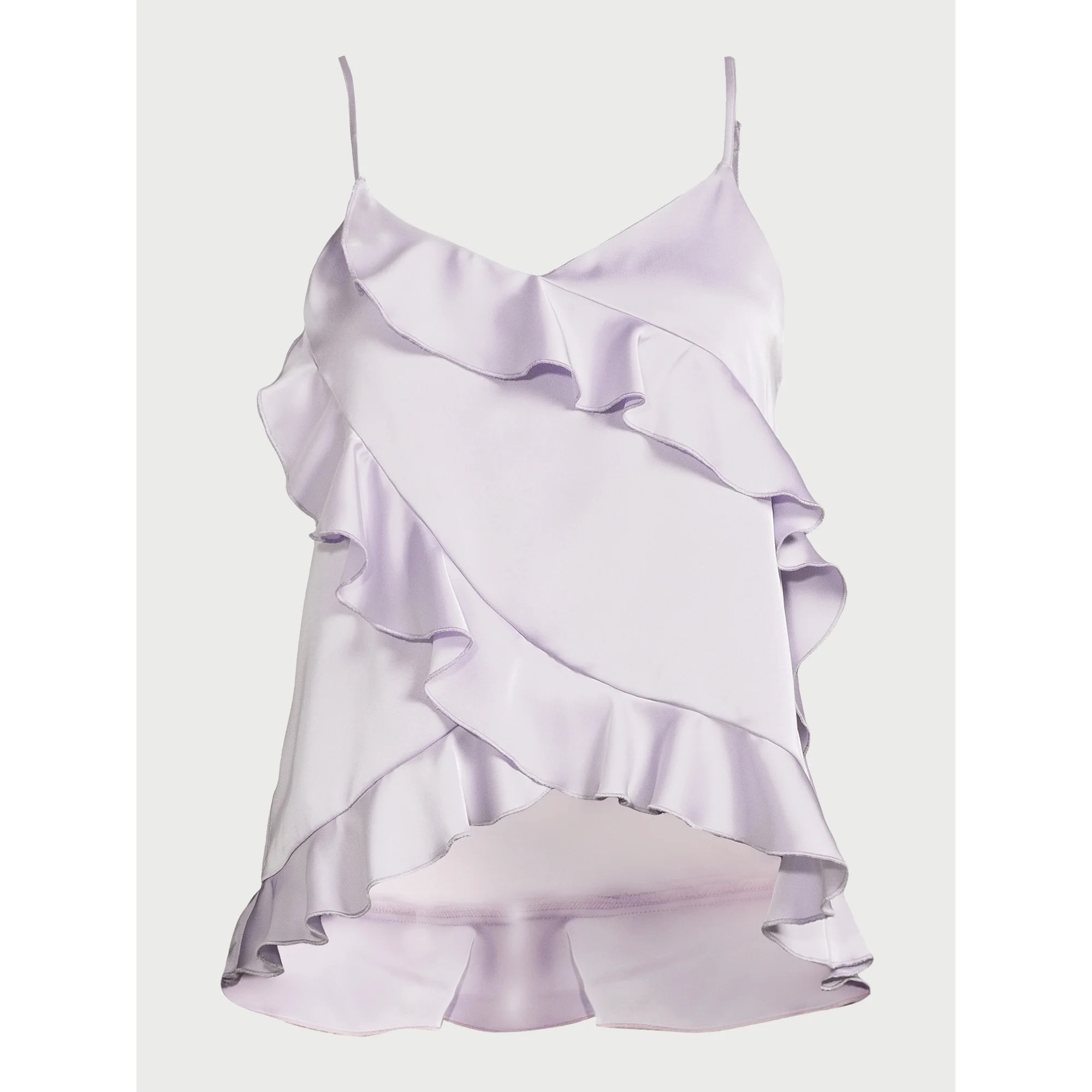 Scoop Women’s Satin Ruffle Tank Top, Sizes XS-XXL | Walmart (US)