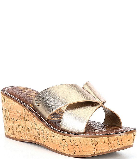 Remini Metallic Leather Wedges | Dillard's