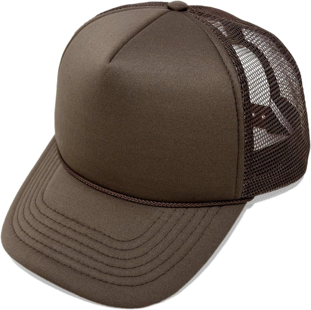 Trucker Hat Mesh Cap Solid Colors Lightweight with Adjustable Strap Small Braid | Amazon (US)