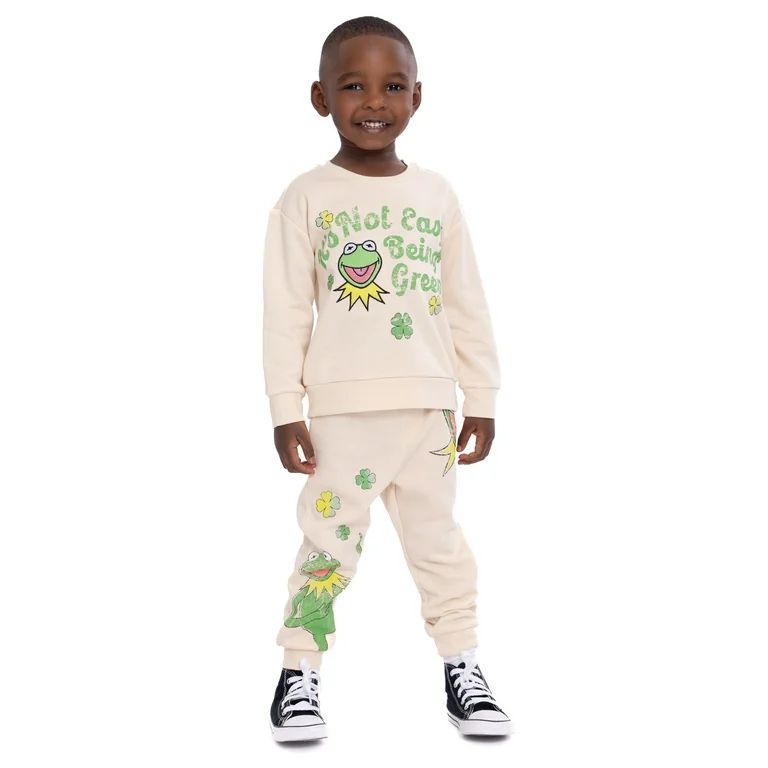 The Muppets Kermit the Frog Toddler Girls St. Patrick's Day Pullover and Joggers Set, 2-Piece | Walmart (US)