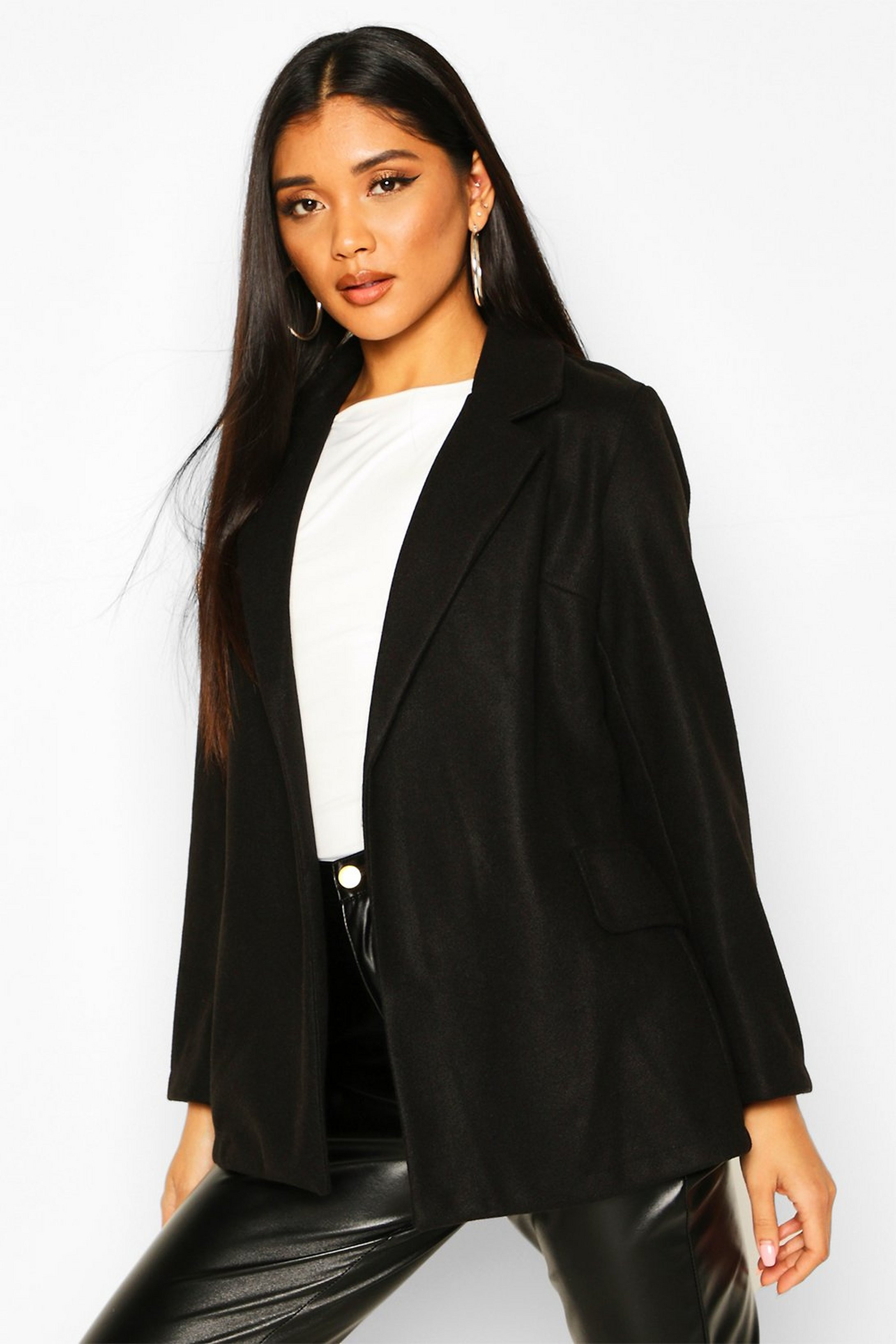 Wool Look Blazer Coat | Boohoo.com (US & CA)