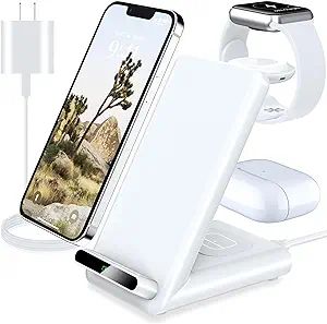 Wireless Charging Station,3 in 1 Wireless Charging Stand Made for Apple Watch Ultra 9 8 7 6 SE 5 ... | Amazon (US)