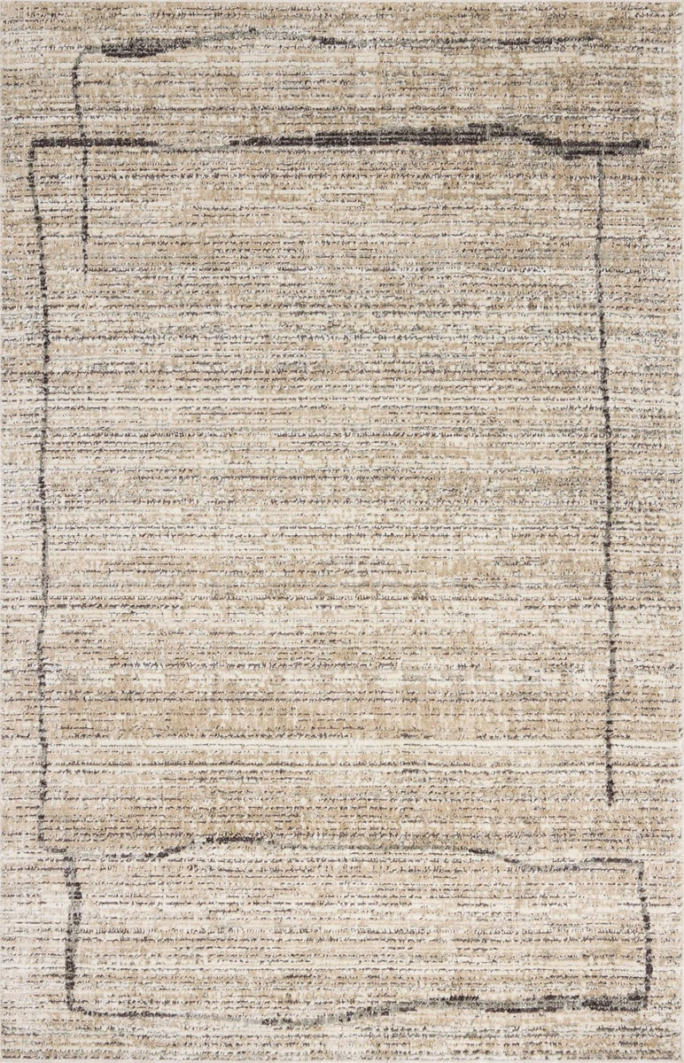 Bleecker BLE-05 Natural/Charcoal Striped Area Rug | Rugs Direct