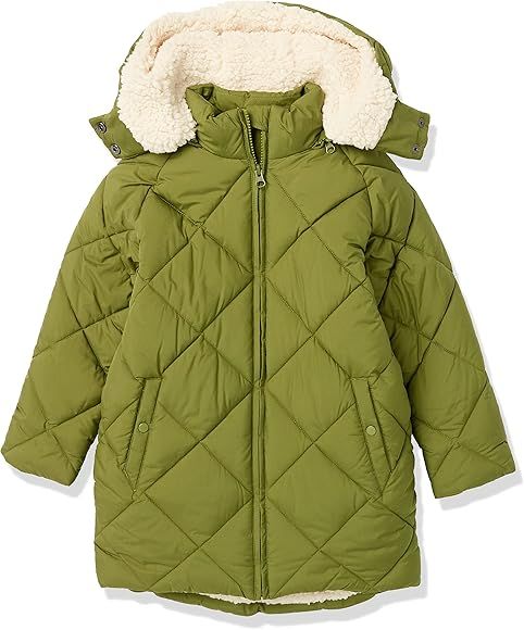 Amazon Essentials Girls' Long Quilted Cocoon Puffer Coat | Amazon (US)