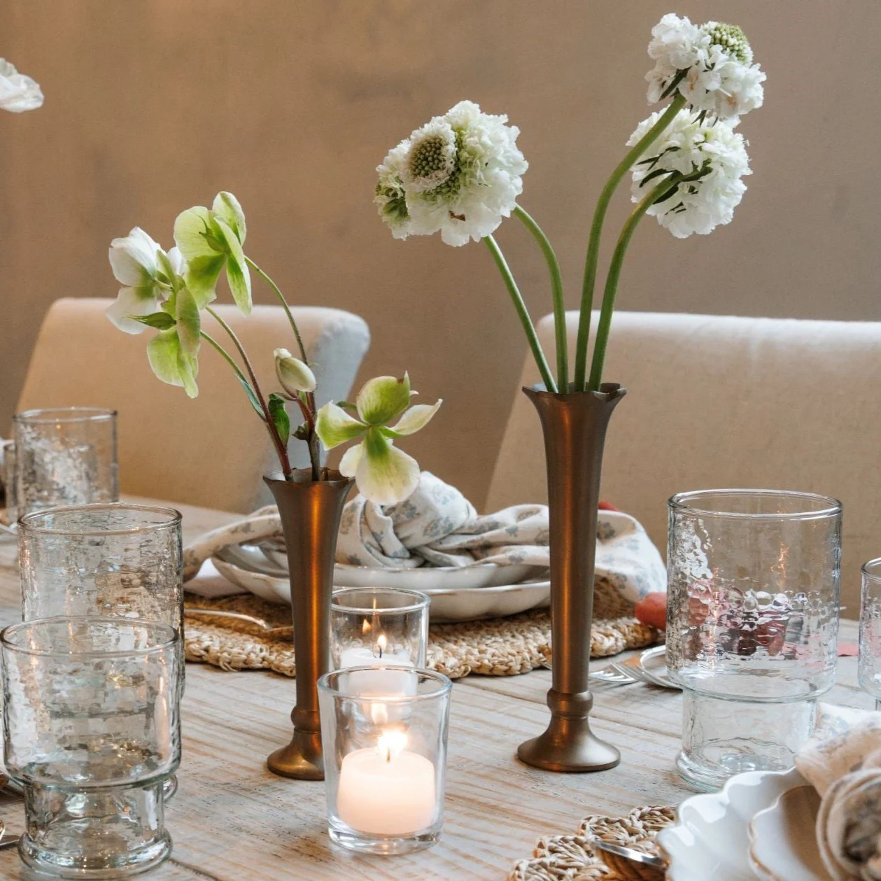 Flannery Scalloped Brass Bud Vase | Magnolia