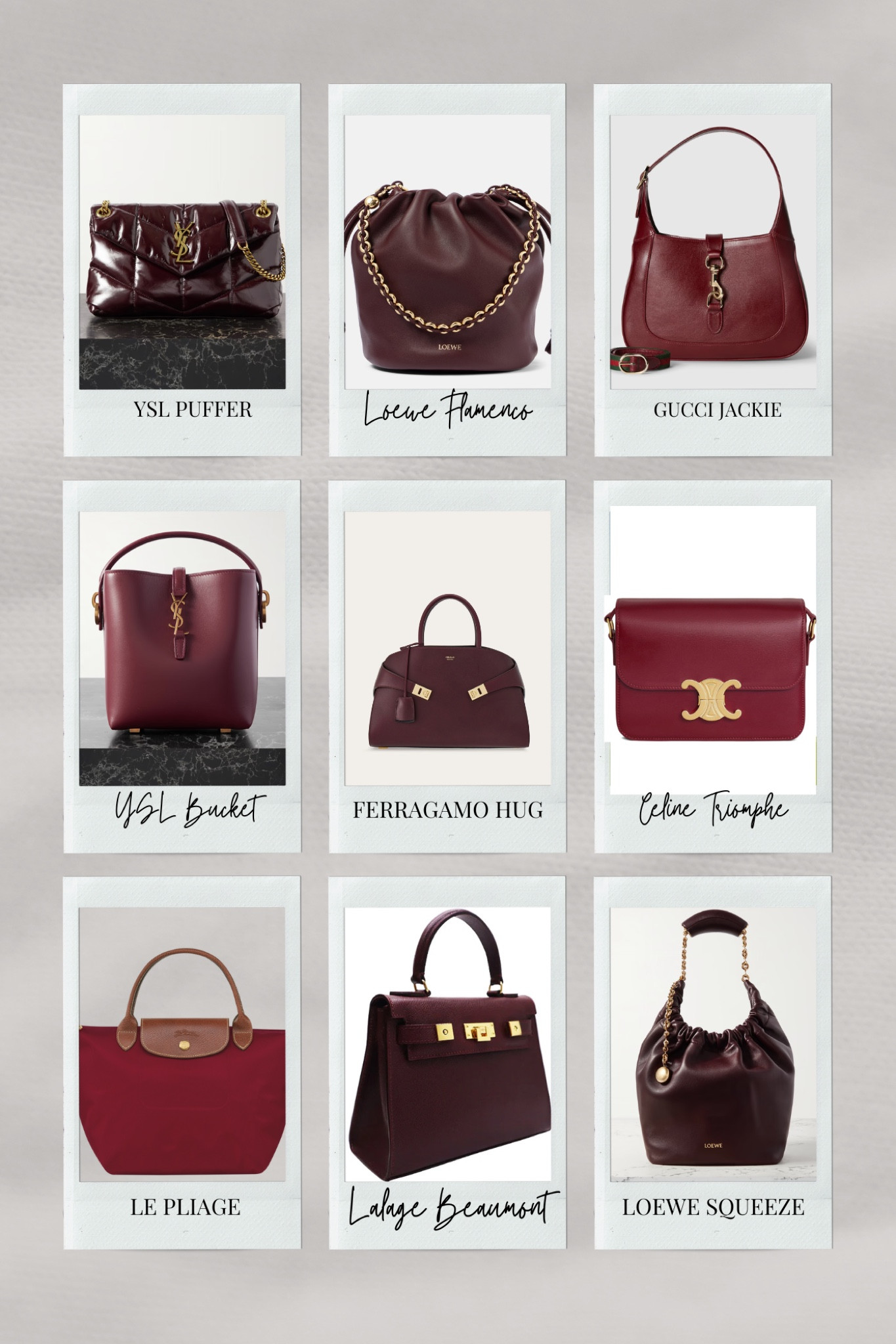 Berry red bags are the perfect autumn/winter accessory for 2024/2025. An easy to style neutral my favourites are the Celine Teen Triomphe, Lalage Beaumont Maya bag and of course Loewe. 

#designerbags #redbag #redbags #darkredbags #aw24 #bestbags #bagedit