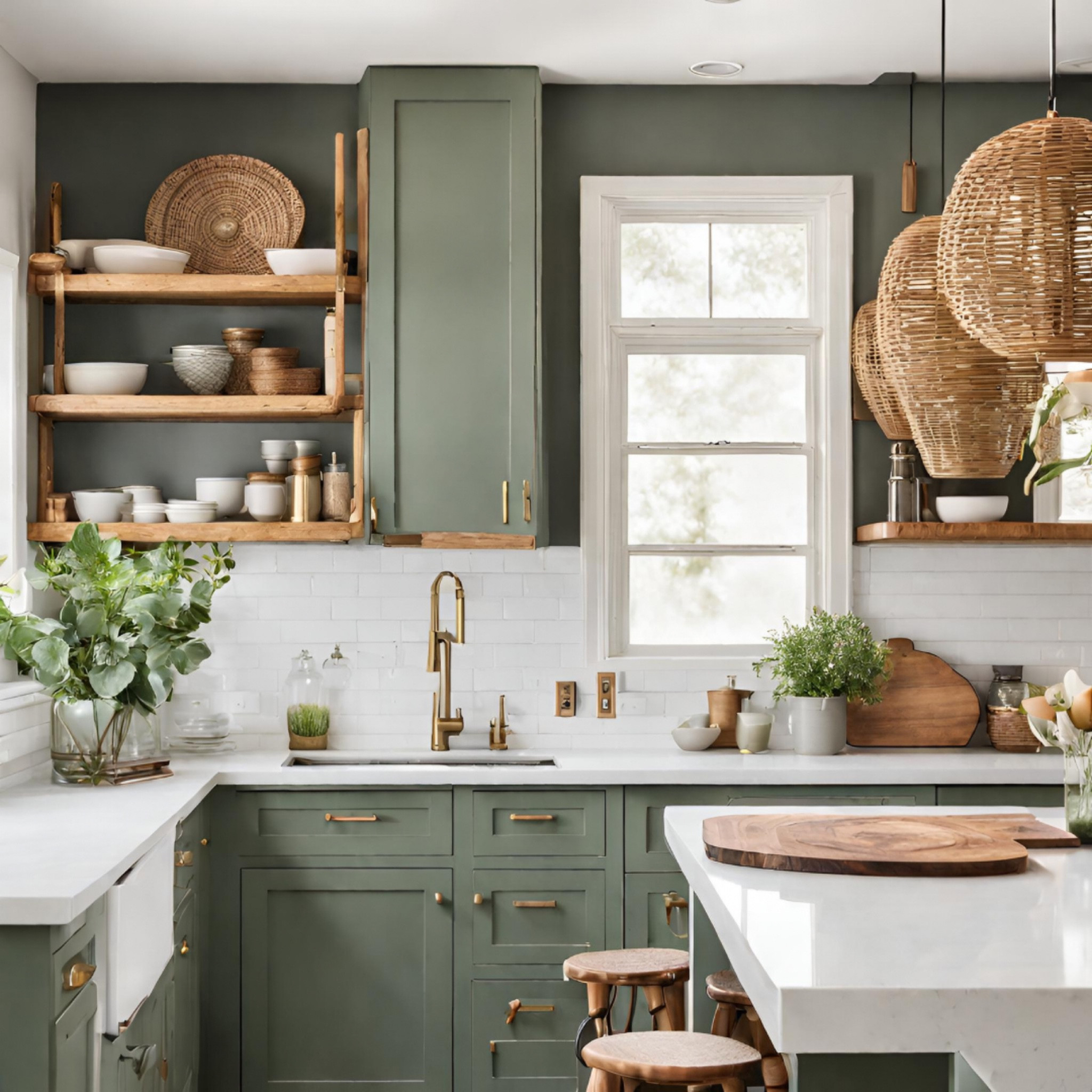 Add rattan and wood to finish off your kitchen! #LTKxWayfair