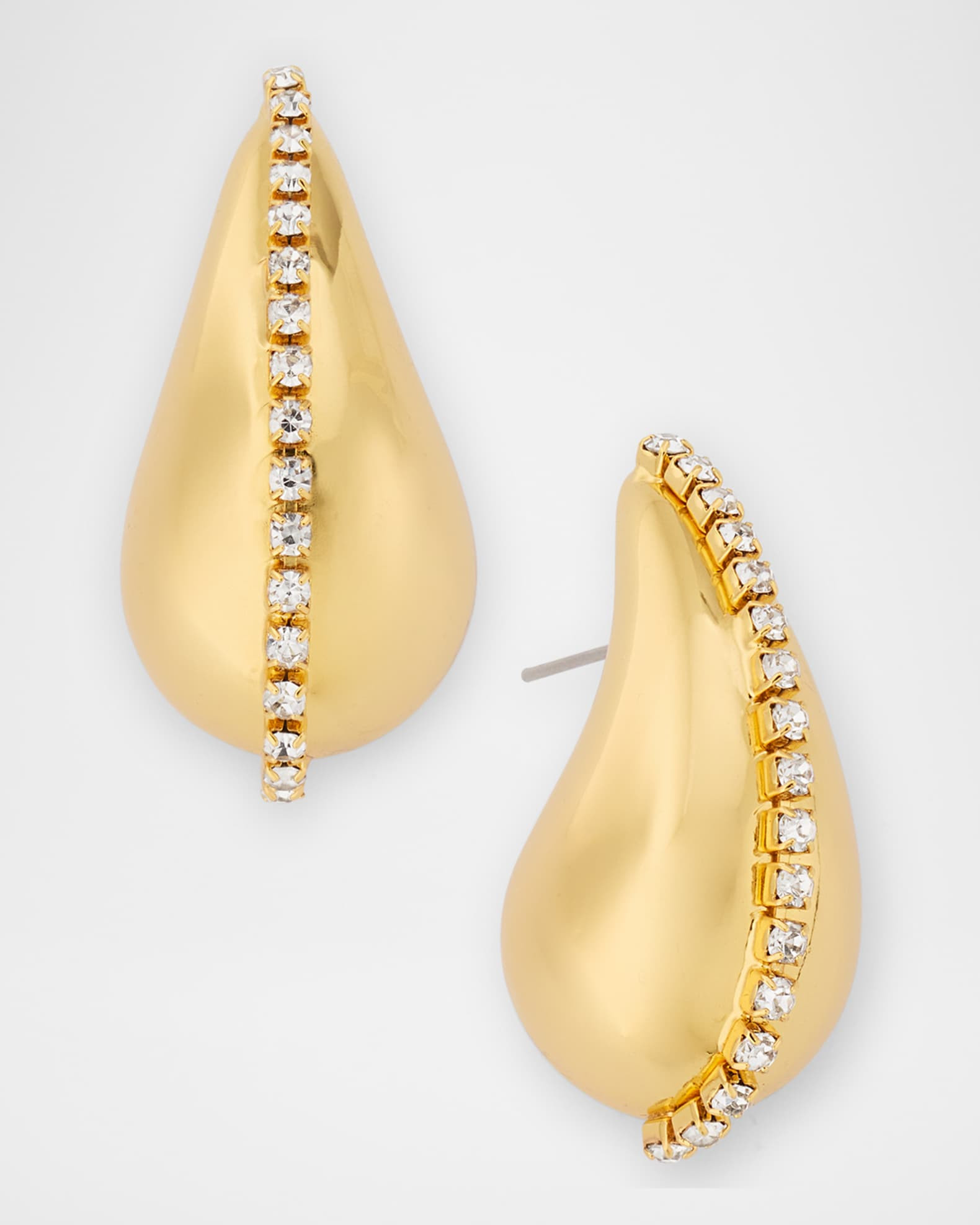 Kenneth Jay Lane Rhinestone Golden Teardrop Earrings | Neiman Marcus