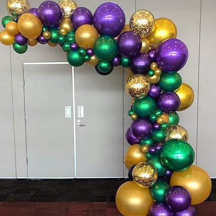 PartyWoo Purple Green Gold Balloons 50 pcs 12 Inch Purple Balloons Gold Balloons Hunter Green Bal... | Amazon (US)