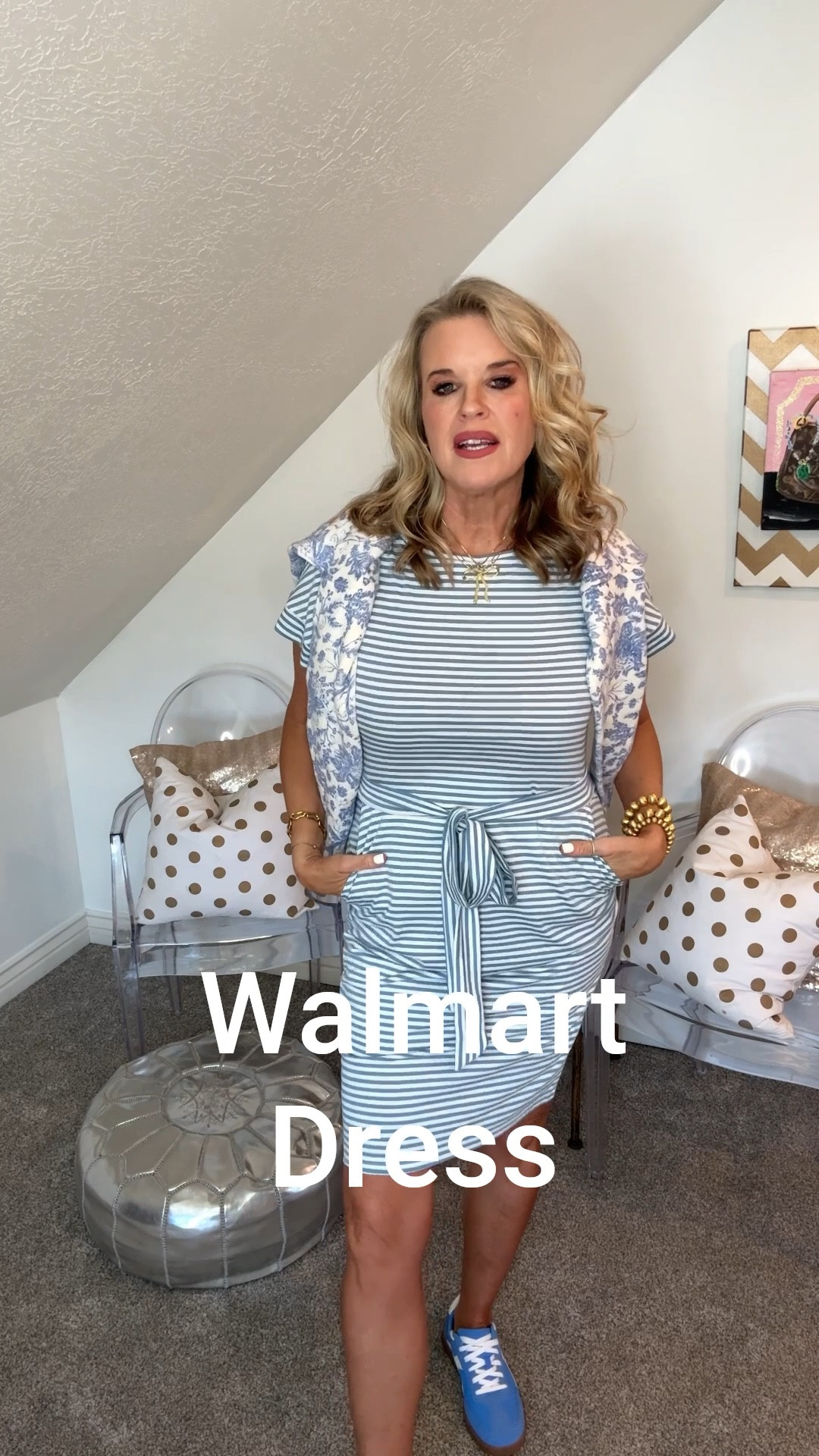 Walmart fashion finds

Walmart Haul 
spring clothing  try-on edition✔️
Everything under $20

Several pieces on sale. 🚨

This flattering stripe tee story dress with pockets and tie waist detail and crew neck is comfortable, easy to style casual  and dressed up for work. on sale under  $16

The cutest color tennis shoes that look design and comfortable.. only $19 comes in several colors… also sell out fast yet do restock often .
I have blue and pink!

Blue floral sweater loft on sale

Jewlery by Allie and Bess

#LTKWatchNow #LTKSaleAlert #LTKFindsUnder50