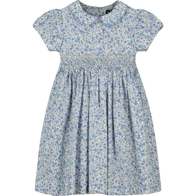 Question Everything | Leni Floral Smocked Dress, Blue (Florals, Size 8-9Y) | Maisonette | Maisonette