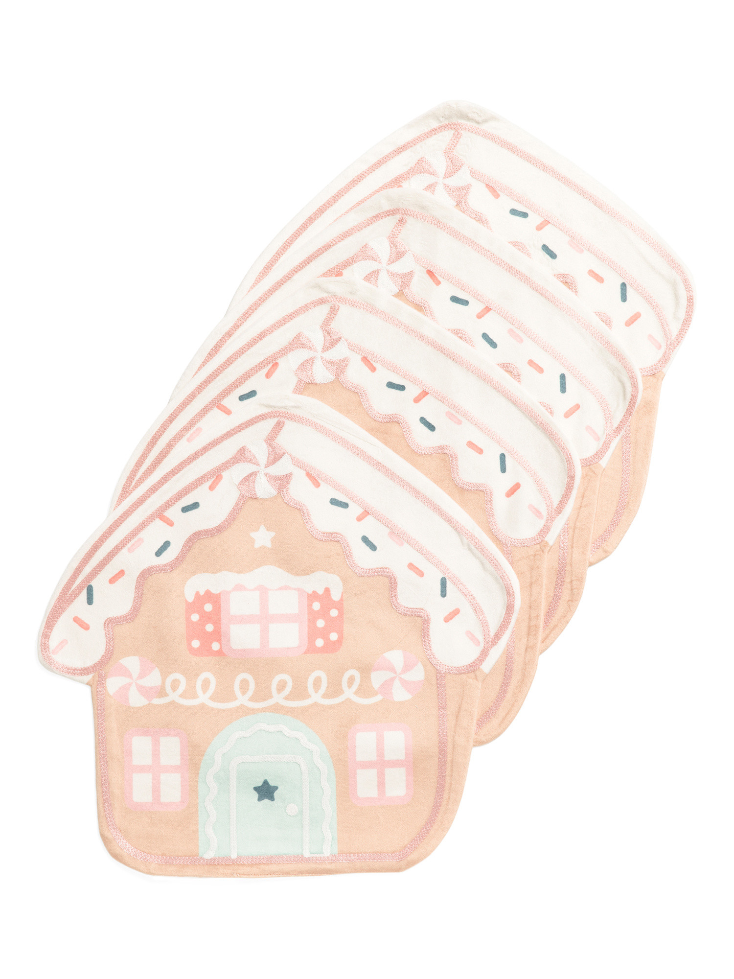 4pk 15x15 Velvet Gingerbread Embroidered Placemats | Entertaining | Marshalls | Marshalls