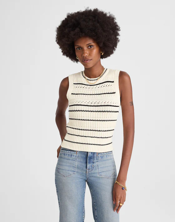 Striped Sweater Vest in 100% Cotton | Madewell