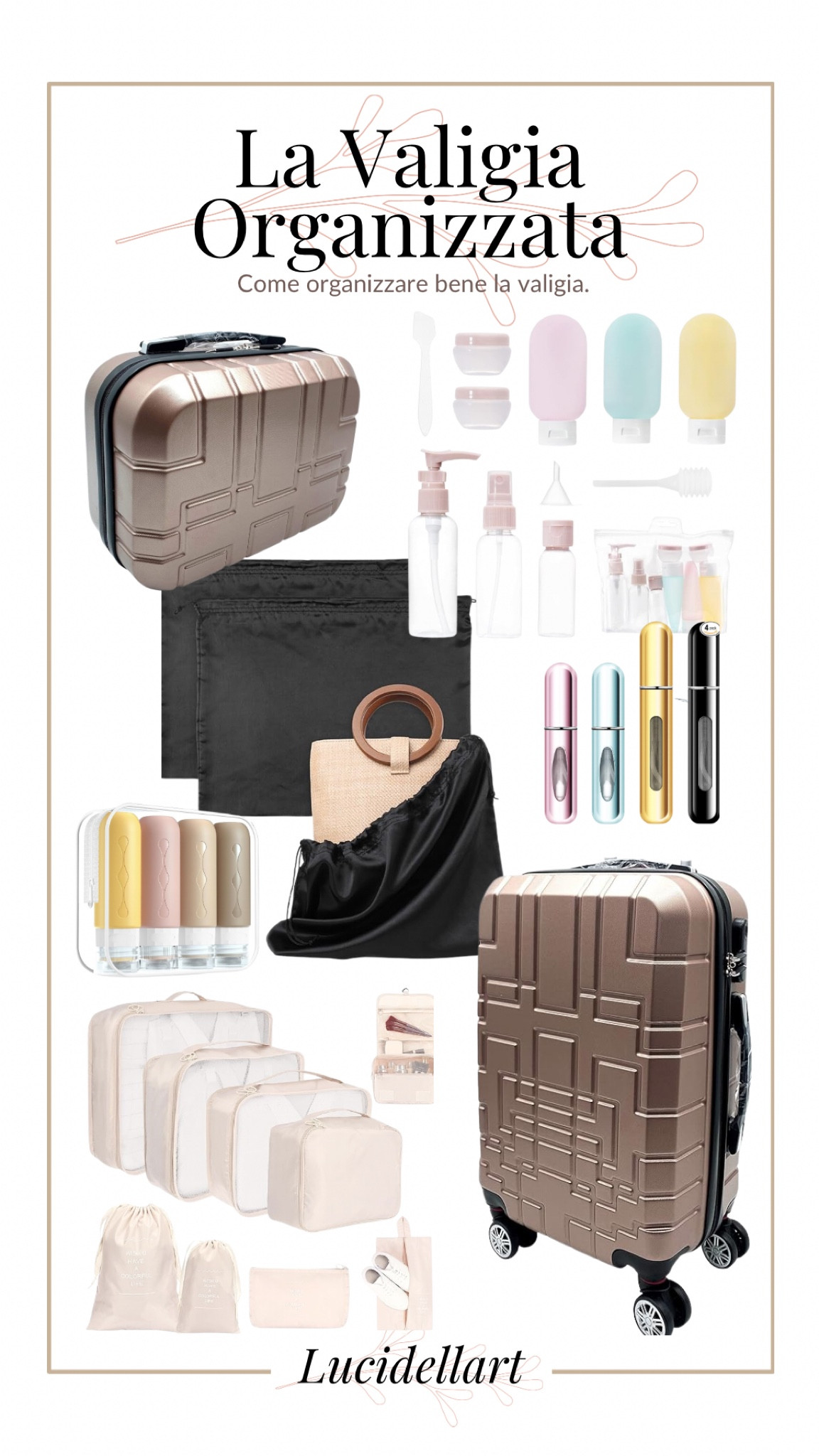 Organizzare bene la valigia per un viaggio o per le vacanze, organizer valigia per abiti, scarpe e borse e contenitori beauty da viaggio

#LTKstyletip #LTKtravel #LTKitalia