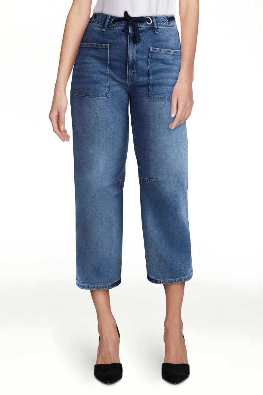 Scoop Women's and Women’s Plus High Rise Darted Barrel Jeans with Rope Belt, Sizes 0-26W | Walmart (US)
