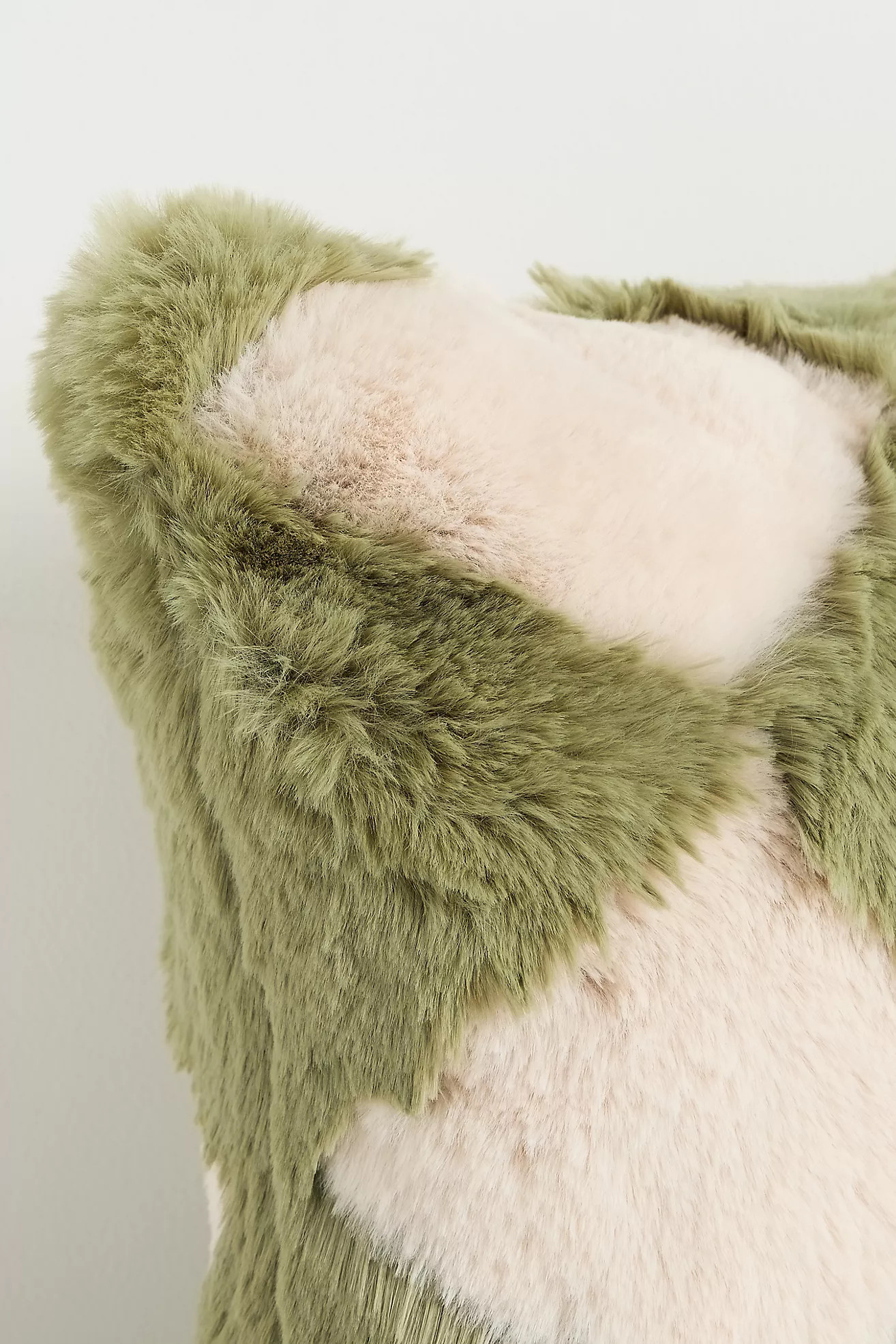 Chella Checkered Faux-Fur Pillow | Anthropologie (US)