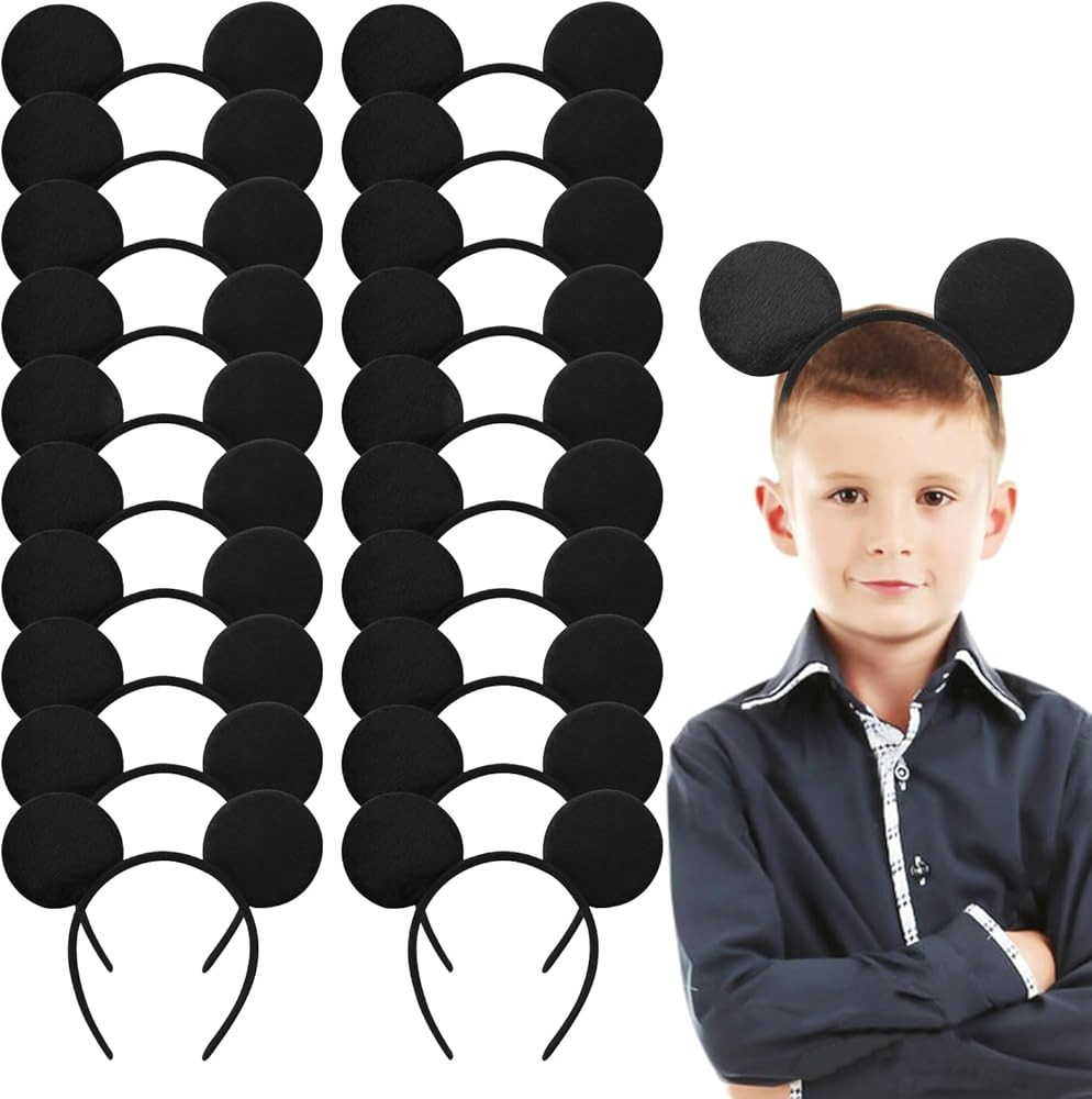20 Pack Mouse Ears Headband for Birthday Party Supplies | Amazon (US)