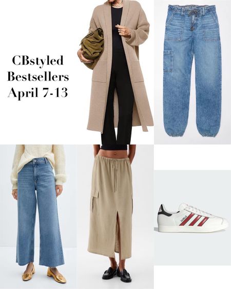 Bestsellers for April 7-13!
For reference I’m 5’ 7 size 4ish 
1. Long cardigan: my most worn Amazon items, I got my grey one two years ago and have since added 3 more colors. Great as a lightweight layer. Fits tts, I went up to M for a roomier fit & more sleeve length 
2. Denim joggers with a drawstring waist and the bottom can be cinched tighter too! Great for spring and summer and so comfortable! Fit tts and on sale!
3. Cropped wide leg jeans: cute and trendy style and so easy to dress up or down! Wear with sneakers, flats, sandals or heels. I got my usual size 4 and they are a bit snug, but stretchy, go up if you're between.
4. Linen blend midi skirt: 50% off! Great summer staple. Fits tts
5. Adidas Gazelles: trendy sneakers and come in so many fun colors! Many sizes are selling out but the red and blue stripes are mostly in stock. Fit big, I’m size 7.5 and get 6 mens or 7 womens.
Also linked more from the most popular items


#LTKfindsunder100 #LTKshoecrush #LTKstyletip