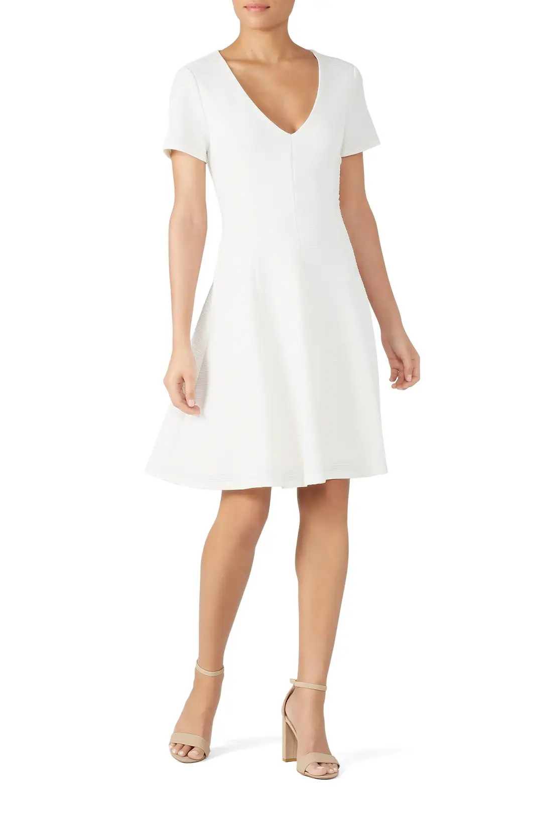 White Knit Flare Dress | Rent the Runway