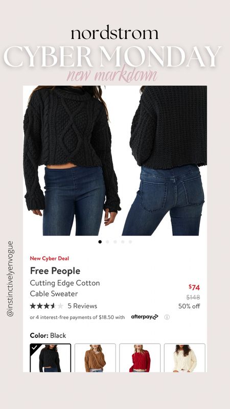 Chunky knit free people sweater on sale new markdown for cyber Monday at Nordstrom 

#LTKSeasonal #LTKsalealert #LTKGiftGuide