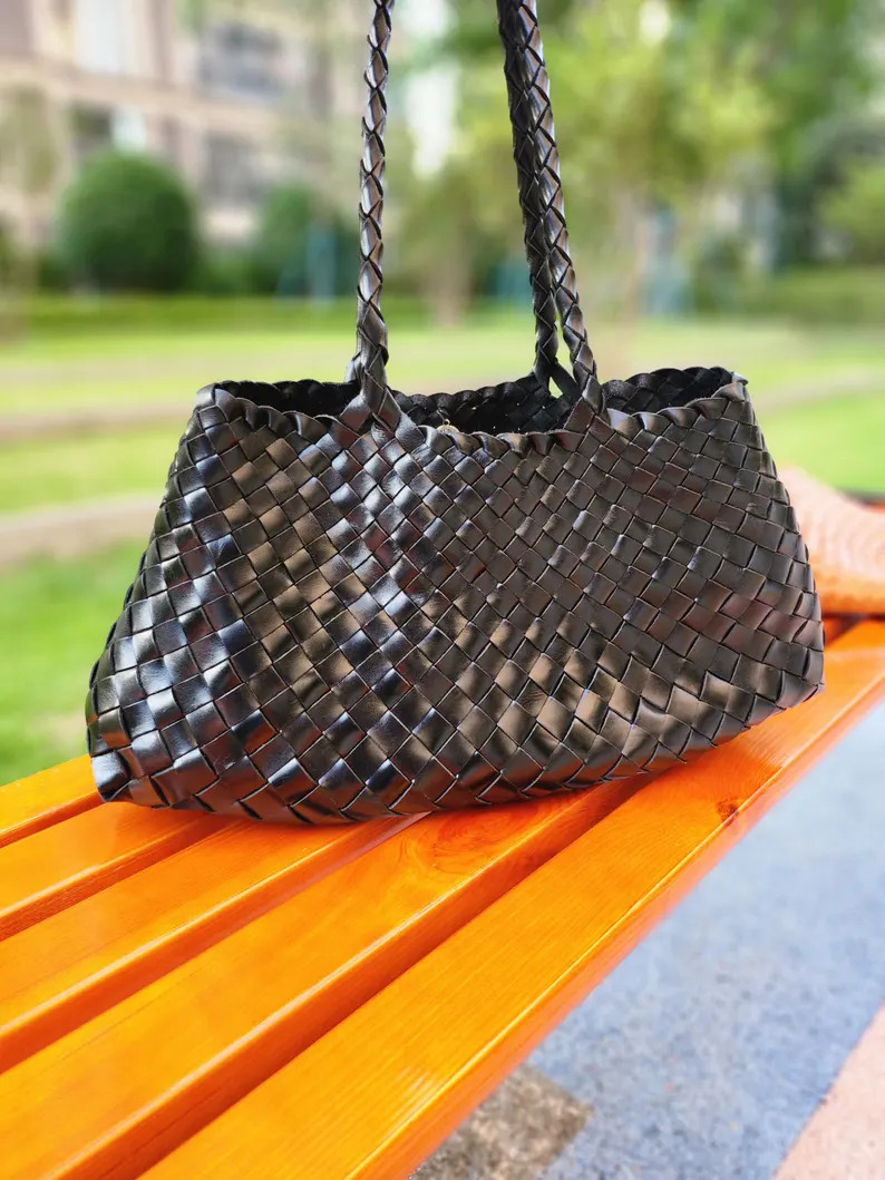 Dragon Woven bag Handmade leather bag Large leather bag Vintage cowhide bag | Etsy ROW