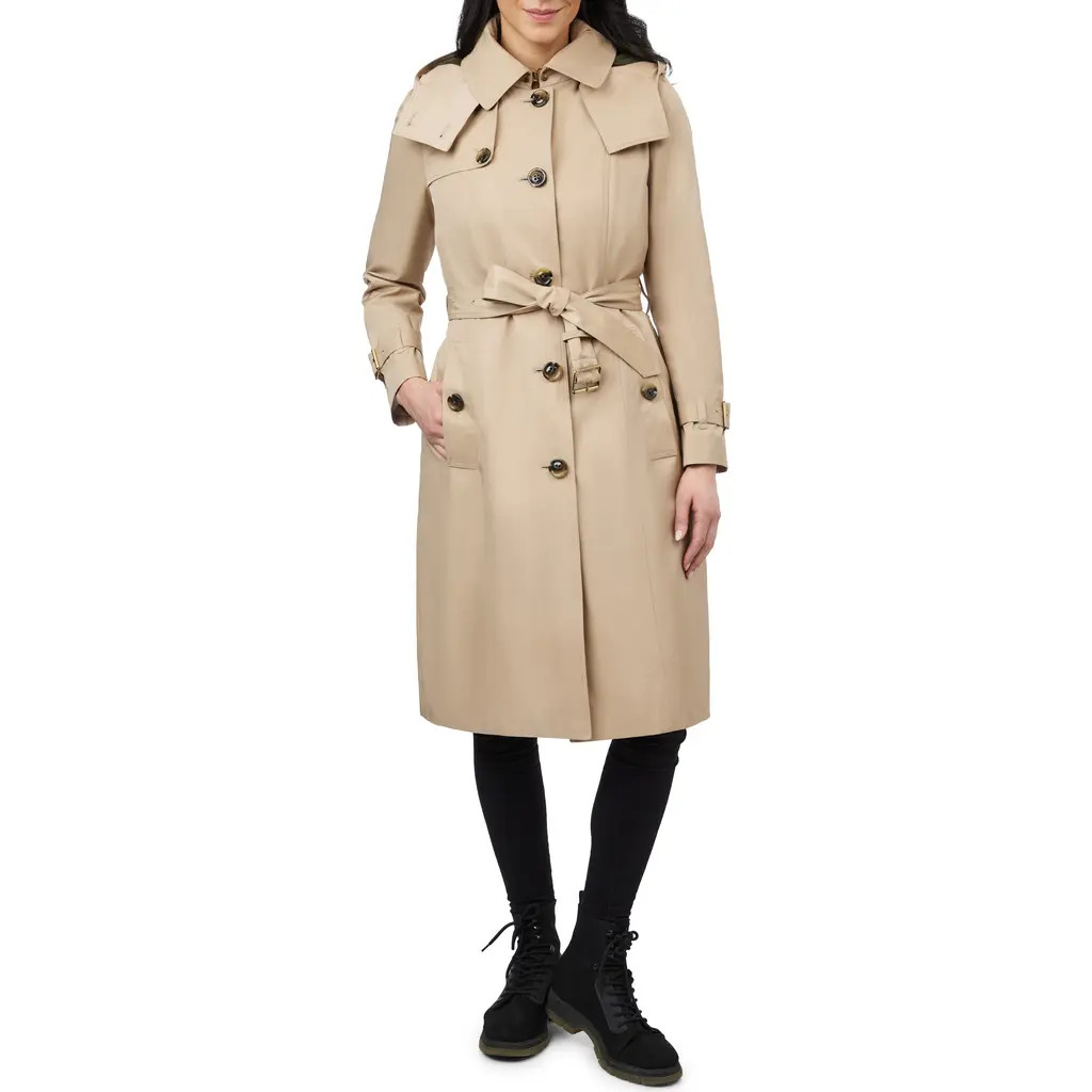 London Fog Water Resistant Belted Trench Coat with Removable Liner in Stone at Nordstrom, Size X-Large | Nordstrom