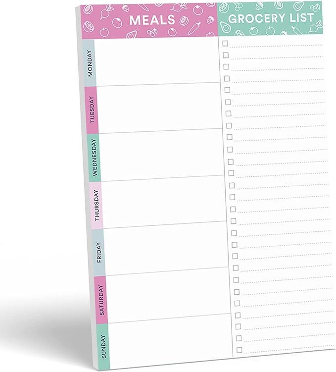 Sweetzer & Orange Purple/Teal Meal Planner Magnetic Pad | 7x10 inch Notepad for Organized Weekly ... | Amazon (US)