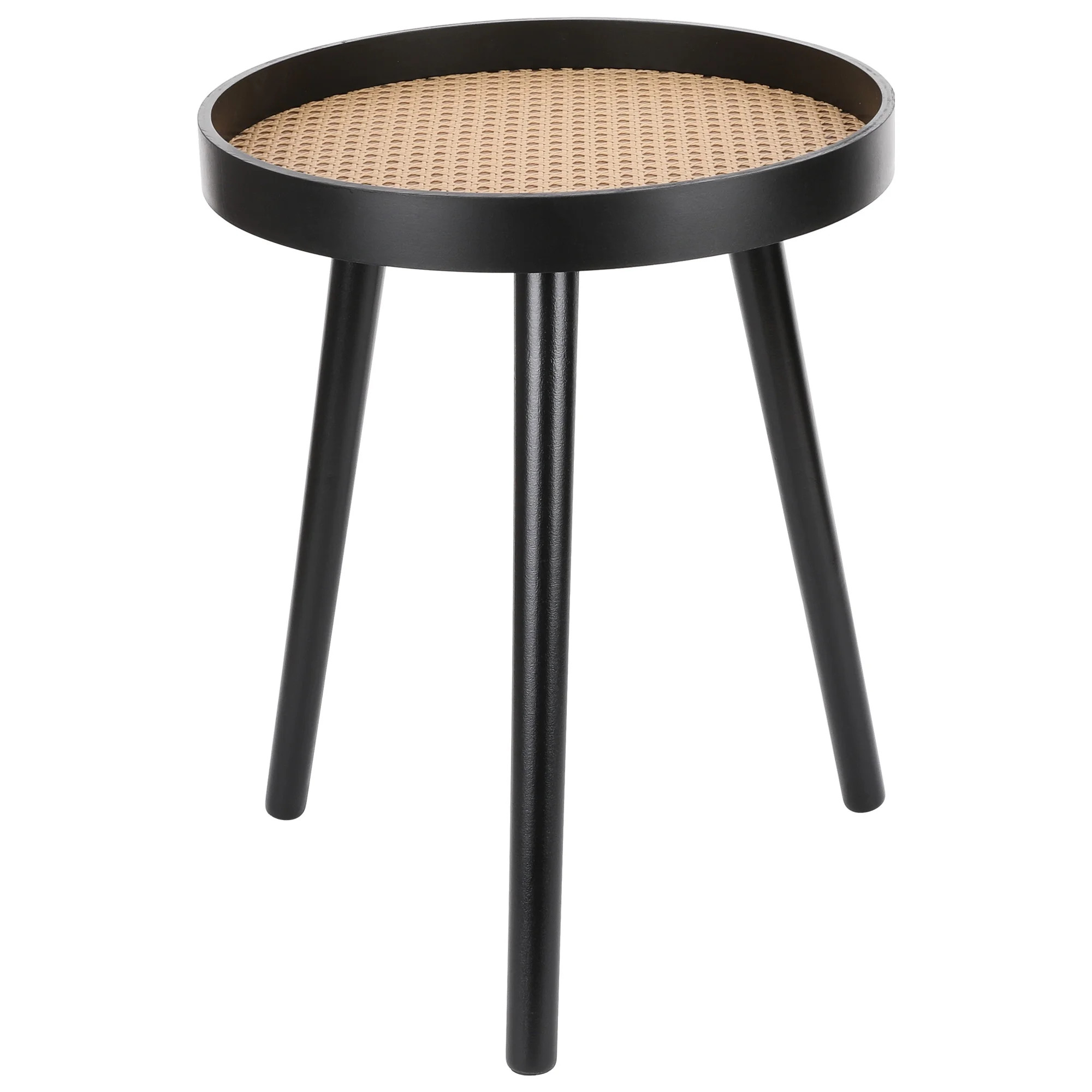 Chicgrowth Rattan Nightstand Side Table Coffee End Table Wall Black Living Room Wood | Walmart (US)