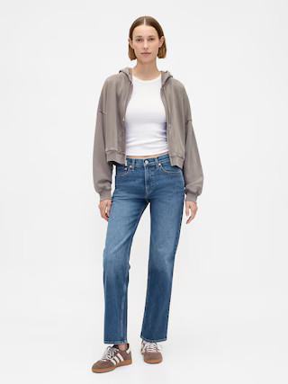 Mid Rise Relaxed Straight Jeans | Gap (US)