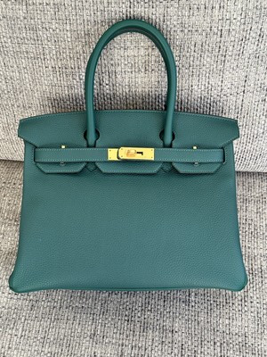 Excellent HERMÈS Malachite Togo GHW BIRKIN 30 , stamp C -2018 w/ Certificate  | eBay | eBay US