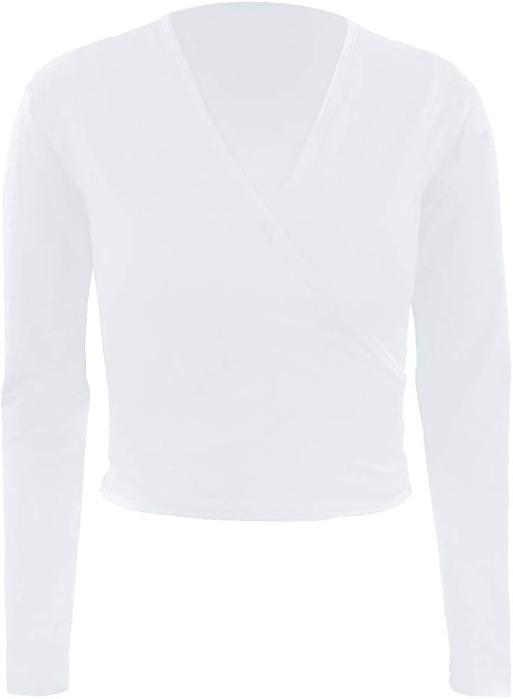 Ballet Wrap Top Girls Dance Sweater for Girls Long Sleeve Cardigan for Kids Toddler 3-11 Years | Amazon (US)