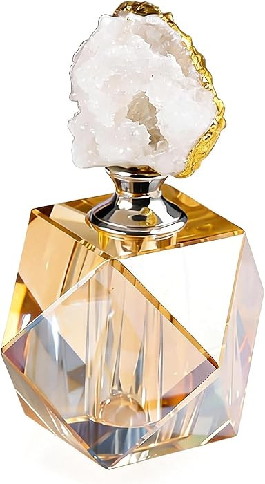 Decorative Crystal Perfume Bottle with Natural Druzy Geode Cap | Amazon (US)