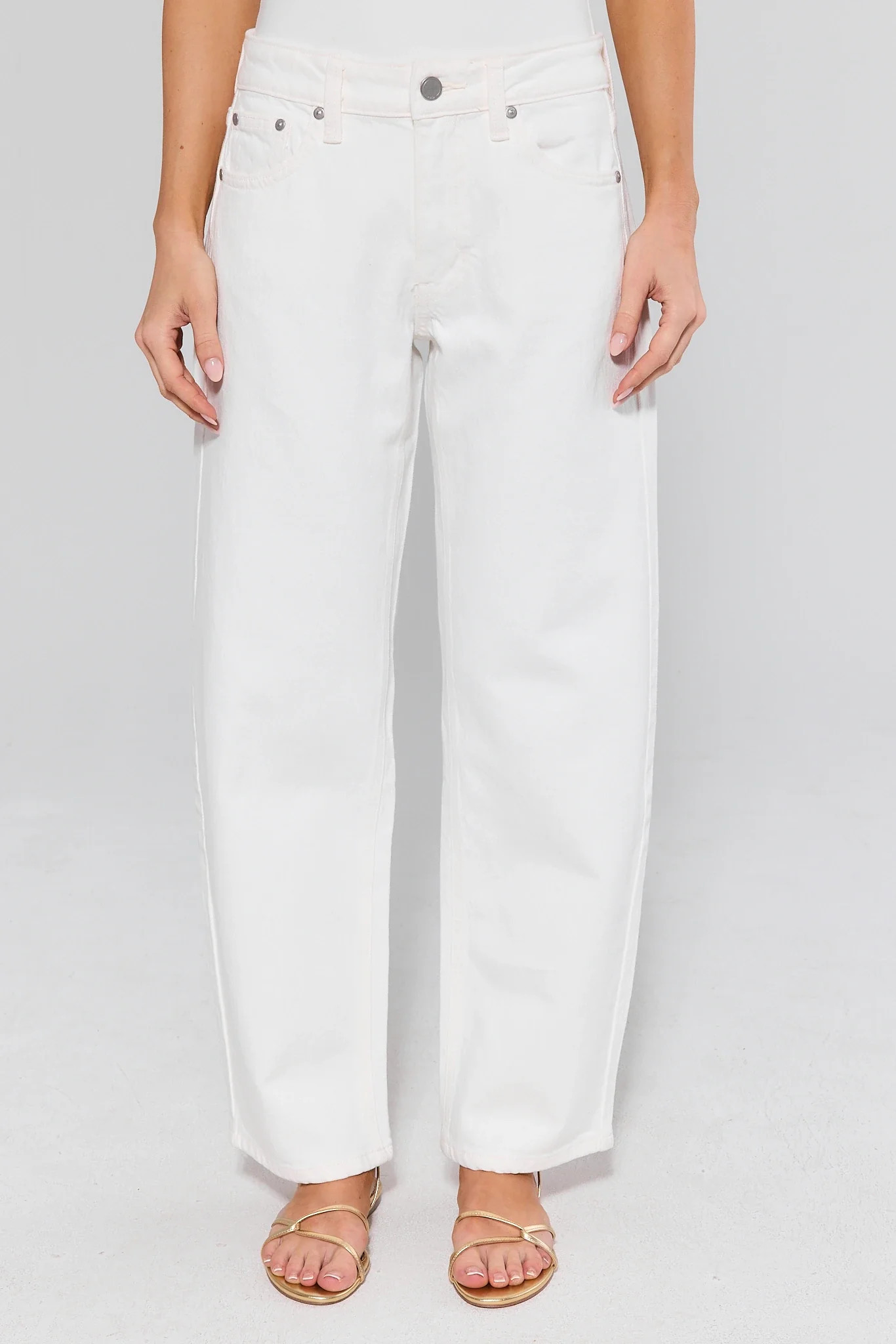 Lexi White Barrel Leg Jeans | Avara