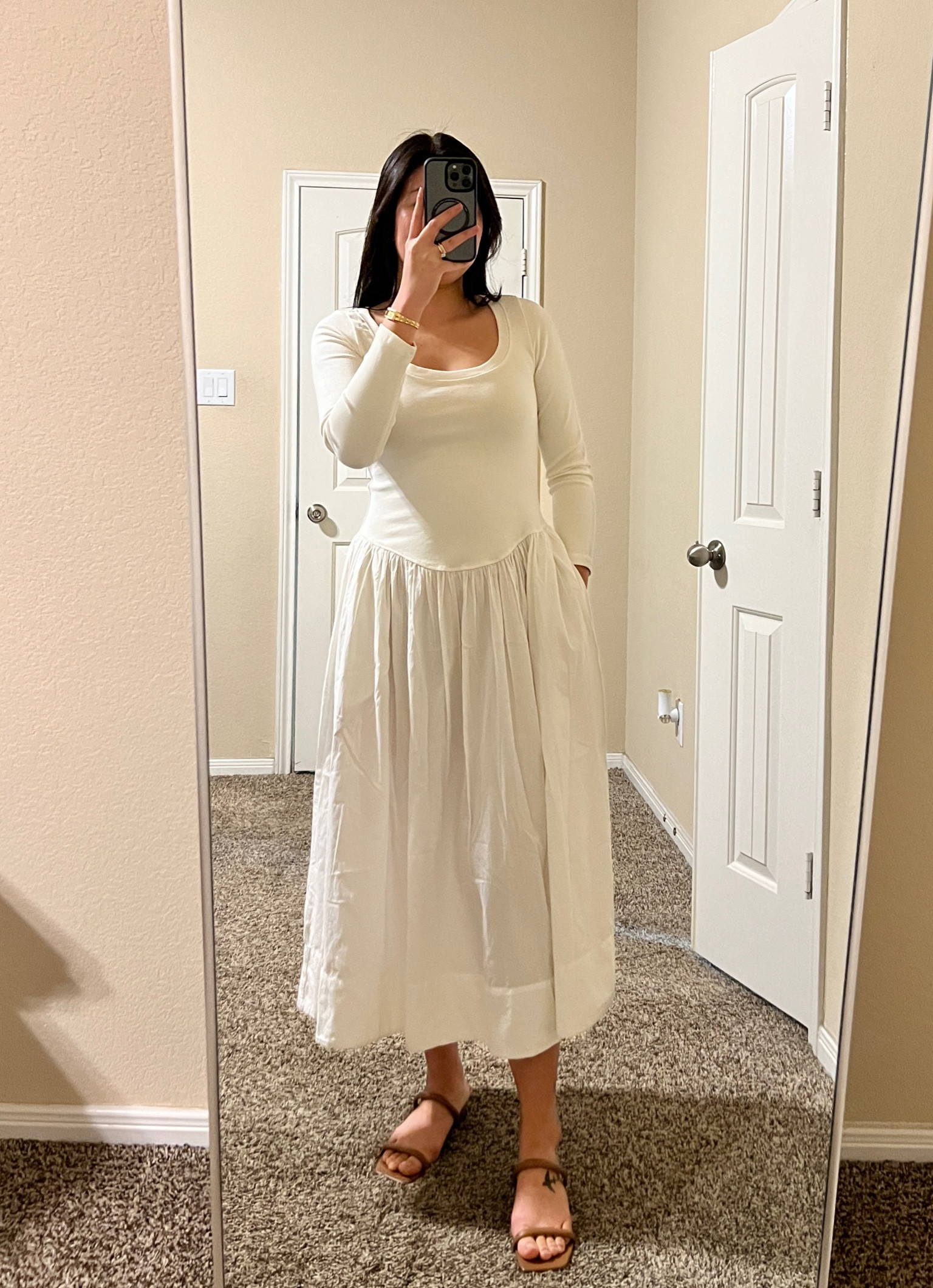 Just received this Free People white midi dress with long sleeve in the mail

Wearing small 



#LTKtravel #LTKswim #LTKSeasonal