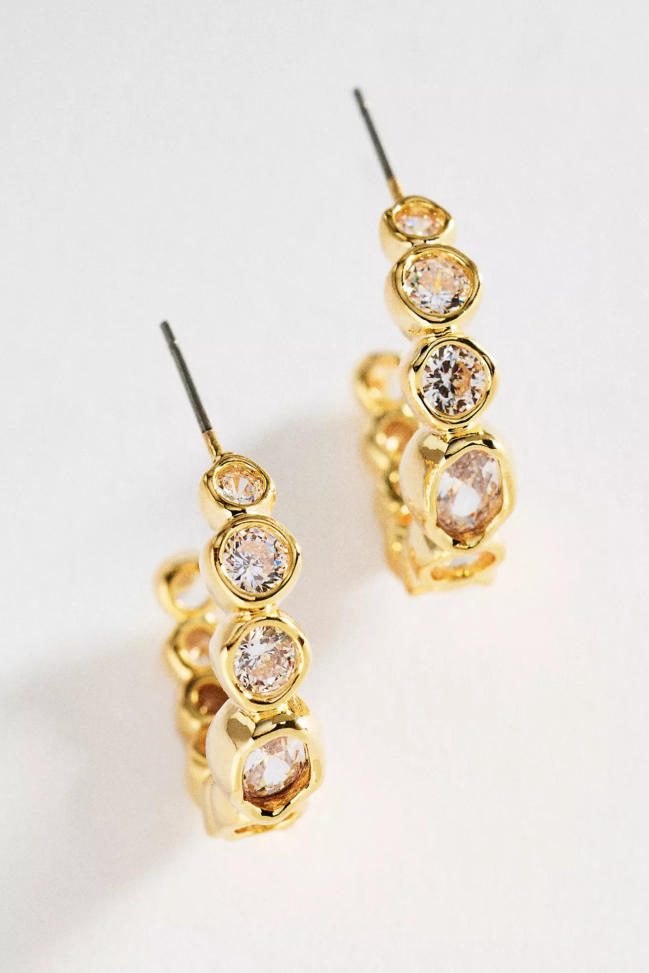 Bezel Crystal Hoop Earrings | Anthropologie (US)