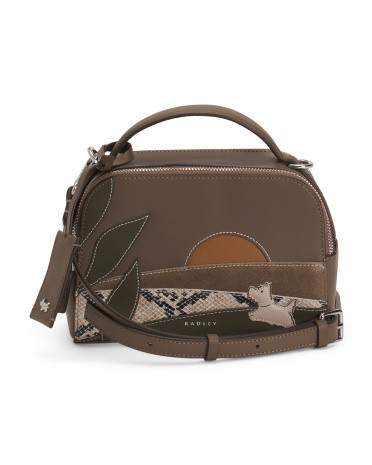 Leather Over The Hills Small Zip Top Crossbody | TJ Maxx