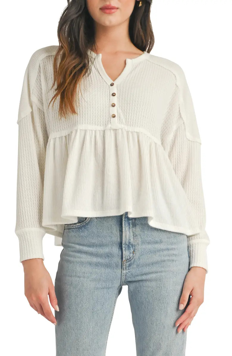 Mixed Knit Peplum Top | Nordstrom