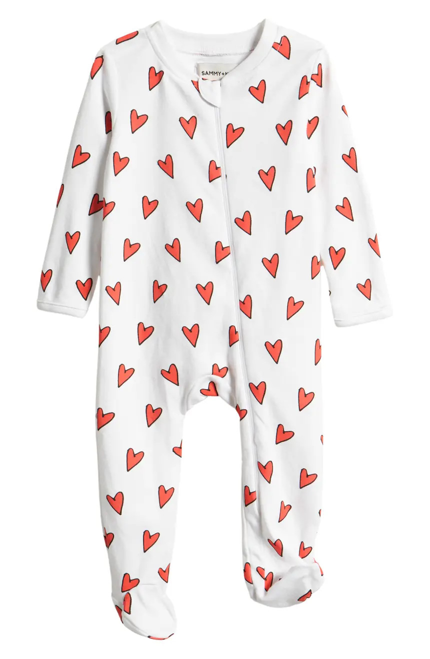Signature Print Cotton Footie | Nordstrom