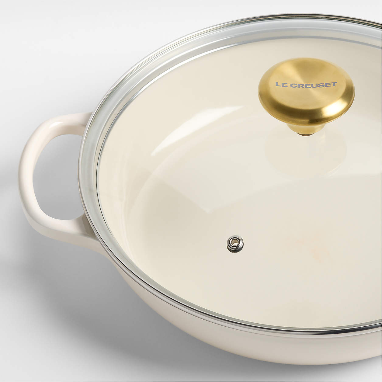 Le Creuset 2.25-Qt. Thyme Enameled Cast Iron Braiser with Glass Lid + Reviews | Crate & Barrel | Crate & Barrel