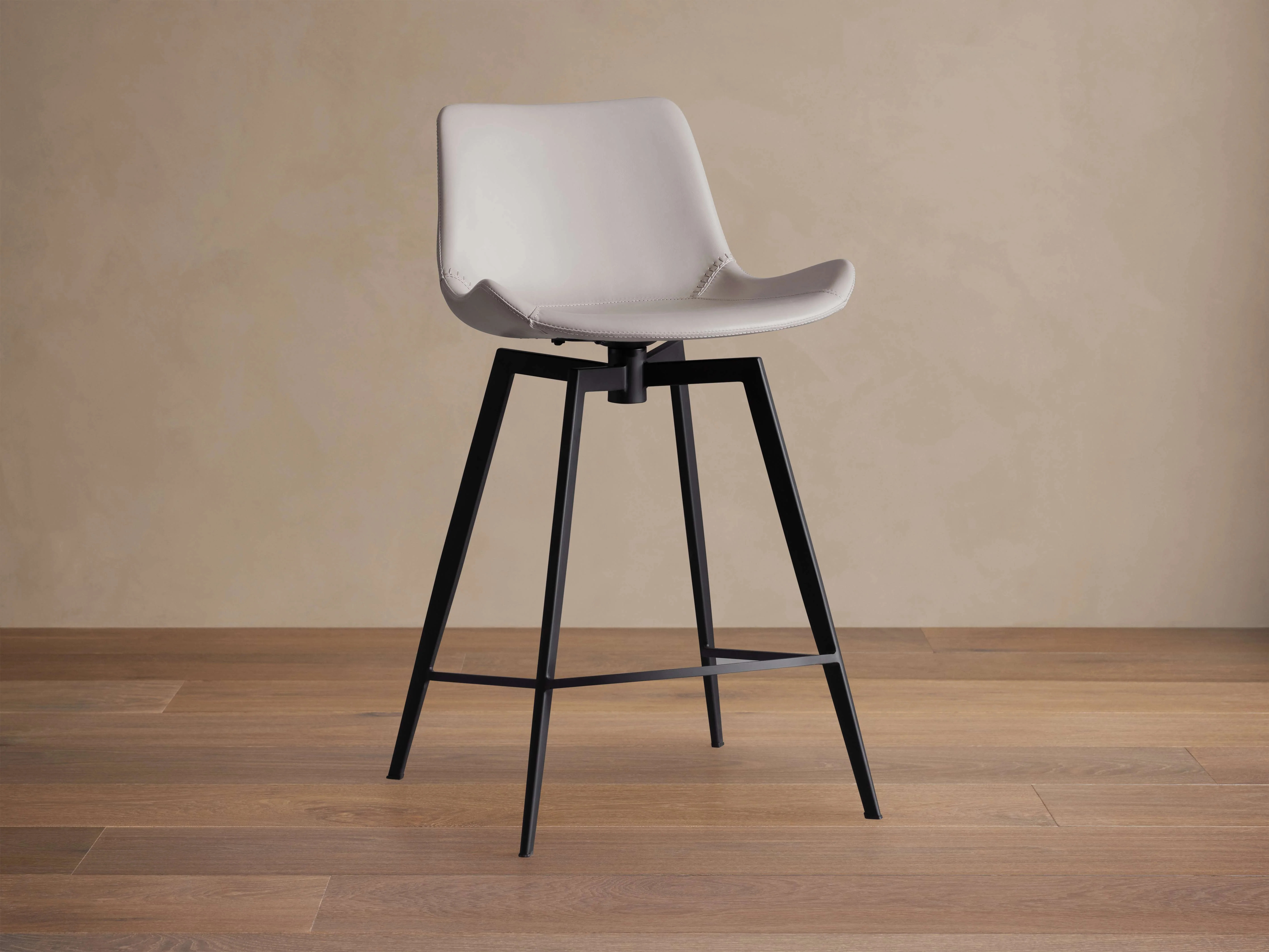 Gage Faux Leather Swivel Stool | Arhaus