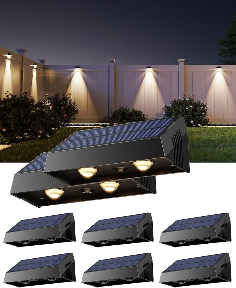 SUPERDANNY Solar Fence Lights Outdoor Waterproof, 50 Lumen Solar Lights for Fence Outside, Lensed... | Amazon (US)