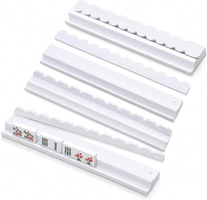 Wood Mahjong Racks with Scalloped Magnetic Pushers – Set of 4 Ayous Wood 17" Mahjong Tile Holde... | Amazon (US)