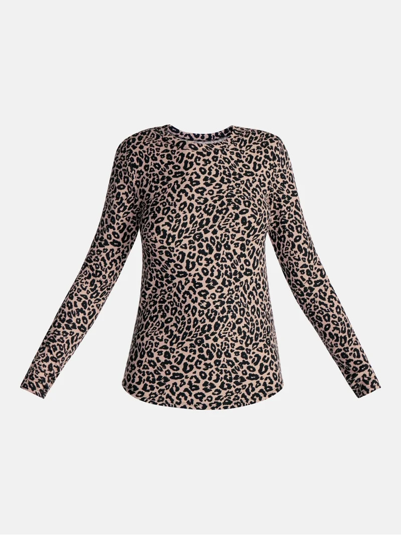 No Boundaries Ribbed Crewneck Tee with Long Sleeves, Women's & Women's Plus XXS-4X | Walmart (US)