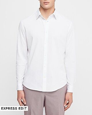 Slim Luxe Comfort Knit Button-Down Shirt | Express